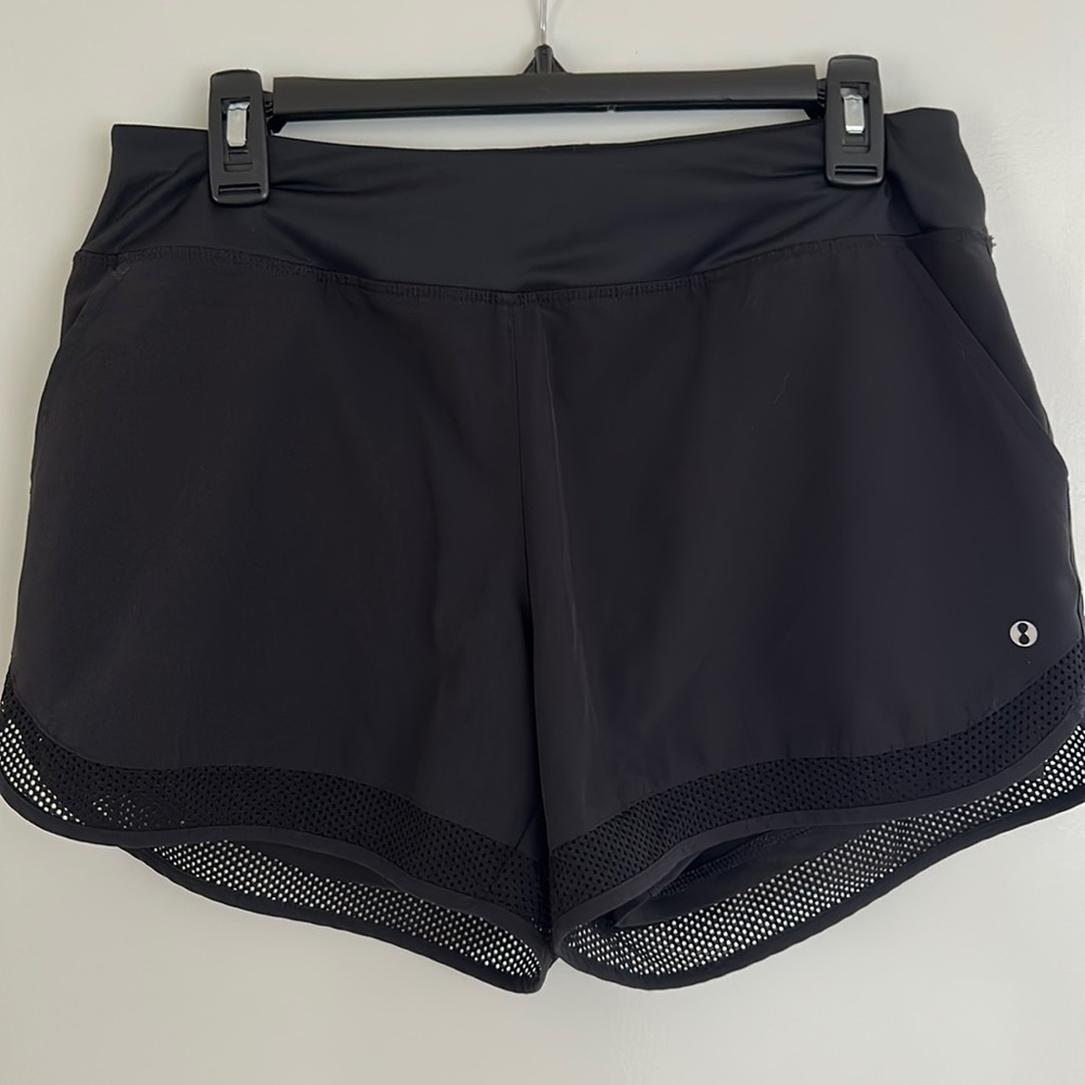 Laye Women Lined Athletic Shorts Black Size M
